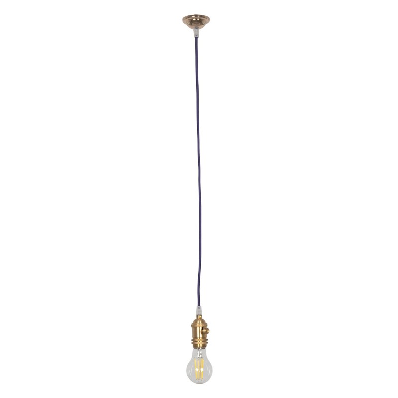 GLOBOSTAR® SUSPENS 115103 Vintage Κρεμαστό Φωτιστικό Οροφής με Ντουί 1 x E27 AC 220-240V IP20 - Χρυσό & Μωβ - Μ6.7 x Π6.7 x Y97cm
