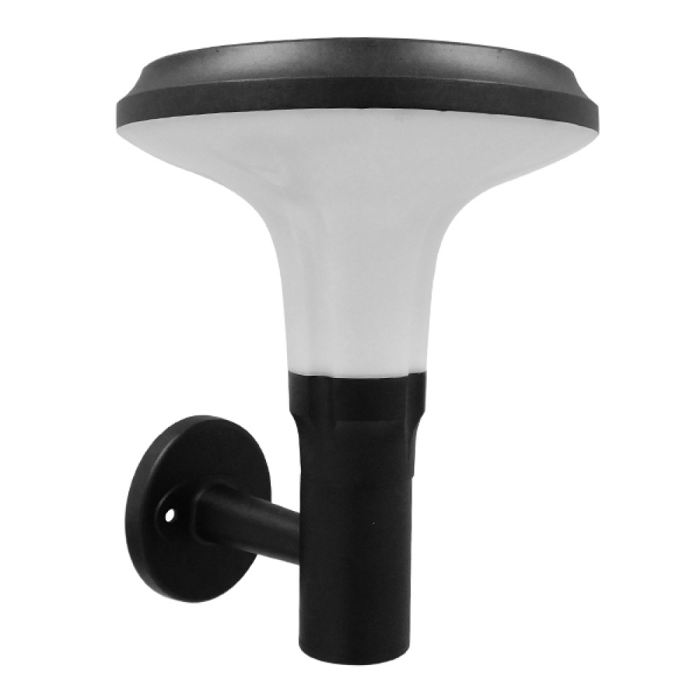 GLOBOSTAR® SOLARTIS 12129 Φωτιστικό Κολωνάκι Κήπου LED 10W 1000lm 180° με Ενσωματωμένο Φωτοβολταϊκό Panel ?V ?W & Επαναφορτιζόμενη Μπαταρία Li-ion ?V 12000mAh με Αισθητήρα Ημέρας-Νύχτας Αδιάβροχο IP65 Ψυχρό Λευκό 6000K - Γκρι Ανθρακί - Μ26 x Π33 x Υ28