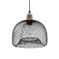 GloboStar® GLOZIA 201-0018 Μοντέρνο Κρεμαστό Φωτιστικό Πλέγμα Μονόφωτο 1 x E27 IP20 Μαύρο & Χρυσό Μέταλλο - Μ26 x Π26 x Υ70cm