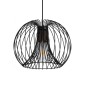 GloboStar® GLOWIA 201-0032 Μοντέρνο Κρεμαστό Φωτιστικό Πλέγμα Μονόφωτο 1 x E27 IP20 Μαύρο Μέταλλο - Μ26 x Π26 x Υ70cm