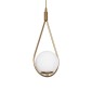 GloboStar® DROP 201-0034 Vintage Κρεμαστό Φωτιστικό Μπάλα Μονόφωτο 1 x E27 IP20 Χρυσό Μέταλλο με Γαλακτερή Μπάλα - Μ20 x Π25 x Υ80cm