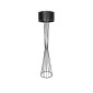 GloboStar® NOVA 201-0037 Μοντέρνο Επιδαπέδιο Φωτιστικό 1 x E27 IP20 Μαύρο Μεταλλό με Μαύρο Ύφασμα - Μ38 x Π38 x Υ155cm