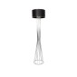 GloboStar® NOVA 201-0039 Μοντέρνο Επιδαπέδιο Φωτιστικό 1 x E27 IP20 Ασημί Μεταλλό με Μαύρο Ύφασμα - Μ38 x Π38 x Υ155cm