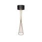 GloboStar® NOVA 201-0041 Μοντέρνο Επιδαπέδιο Φωτιστικό 1 x E27 IP20 Χρυσό Μεταλλό με Μαύρο Ύφασμα - Μ38 x Π38 x Υ155cm