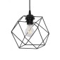 GloboStar® SOLIS 201-0045 Vintage Κρεμαστό Φωτιστικό Πλέγμα Μονόφωτο 1 x E27 IP20 Χρυσό Μέταλλο - Μ17 x Π17 x Υ75cm