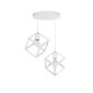 GloboStar® DISE 201-0053 Μοντέρνο Κρεμαστό Φωτιστικό Κύβος Δίφωτο 2 x E27 IP20 Λευκό Μέταλλο - Μ30 x Π30 x Υ70cm