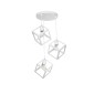 GloboStar® DISE 201-0054 Μοντέρνο Κρεμαστό Φωτιστικό Κύβος Τρίφωτο 3 x E27 IP20 Λευκό Μέταλλο - Μ30 x Π30 x Υ70cm