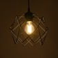 GloboStar® SOLON 201-0059 Μοντέρνο Κρεμαστό Φωτιστικό Πλέγμα Μονόφωτο 1 x E27 IP20 Μαύρο Μέταλλο - Μ22 x Π22 x Υ70cm