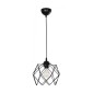 GloboStar® SOLON 201-0059 Μοντέρνο Κρεμαστό Φωτιστικό Πλέγμα Μονόφωτο 1 x E27 IP20 Μαύρο Μέταλλο - Μ22 x Π22 x Υ70cm
