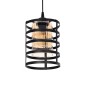 GloboStar® SOLON 201-0060 Μοντέρνο Κρεμαστό Φωτιστικό Πλέγμα Μονόφωτο 1 x E27 IP20 Μπρονζέ με Μαύρο Μέταλλο - Μ20 x Π20 x Υ70cm