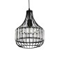 GloboStar® LUMAON 201-0081 Vintage Κρεμαστό Φωτιστικό Πλέγμα Μονόφωτο 1 x E27 IP20 Μαύρο Μέταλλο - Μ28 x Π28 x Υ80cm