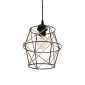 GloboStar® SOLON 201-0088 Vintage Κρεμαστό Φωτιστικό Πλέγμα Μονόφωτο 1 x E27 IP20 Μαύρο Μέταλλο -  Μ22 x Π22 x Υ86cm