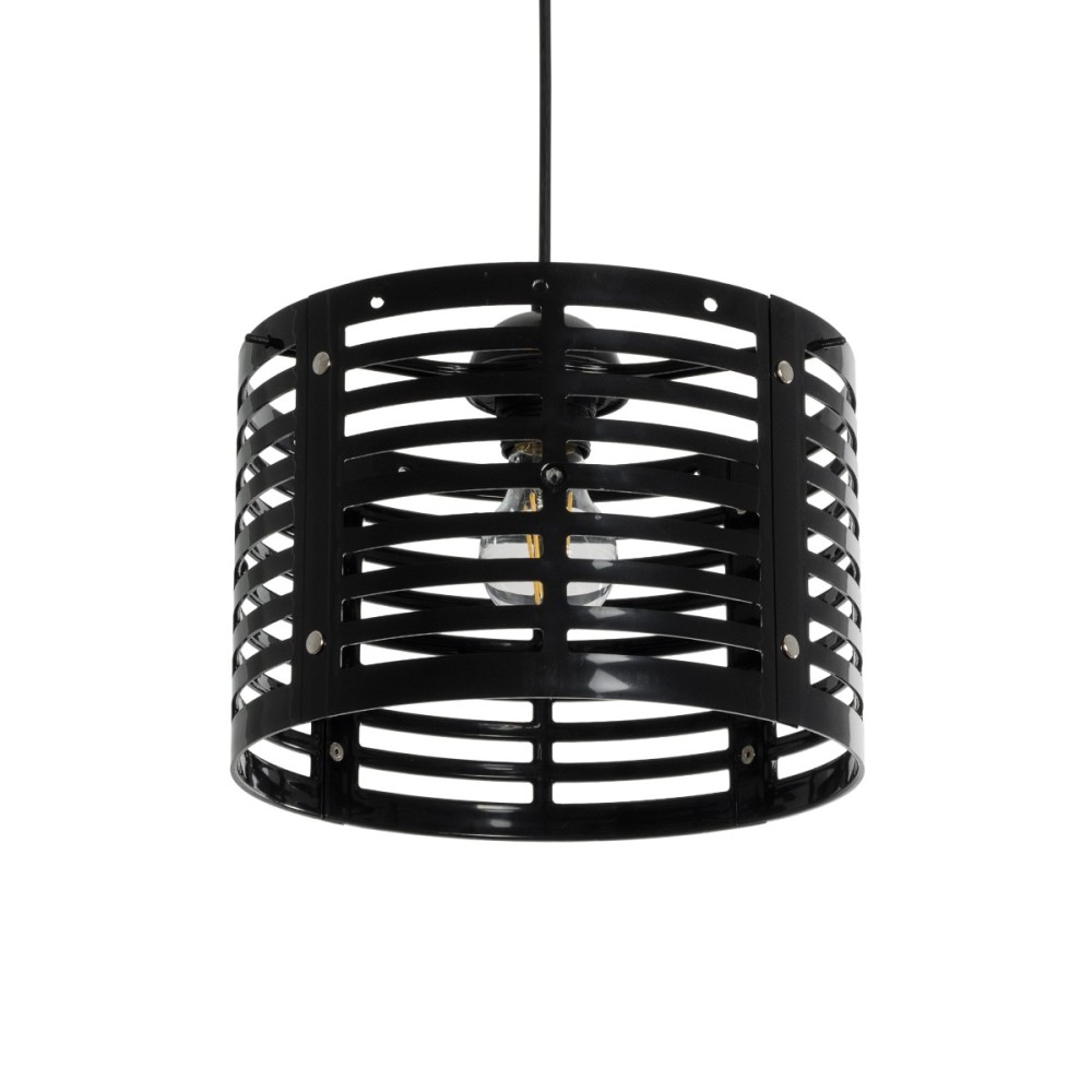 GloboStar® DOMINIC 202-0030 Μοντέρνο Κρεμαστό Φωτιστικό Καπέλο Μονόφωτο 1 x E27 IP20 Μαύρο Πλαστικό - Μ30 x Π30 x Υ70cm