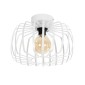 GloboStar® STAR 202-0055 Μοντέρνο Φωτιστικό Οροφής Πλέγμα Μονόφωτο 1 x E27 IP20 Λευκό Μέταλλο - Μ40 x Π40 x Υ27cm