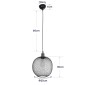GloboStar® WIRE 203-0004 Μοντέρνο Κρεμαστό Φωτιστικό Πλέγμα Μονόφωτο 1 x E27 IP20 Μαύρο Συρμάτινο Πλέγμα - Μ29 x Π29 x Υ90cm