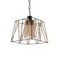 GloboStar® GATSBY 203-0007 Vintage Κρεμαστό Φωτιστικό Σχοινί Μονόφωτο 1 x E27 IP20 Μαύρο Μέταλλο με Μπεζ Σχοινί - Μ25 x Π25 x Υ55cm