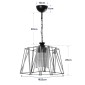 GloboStar® GATSBY 203-0007 Vintage Κρεμαστό Φωτιστικό Σχοινί Μονόφωτο 1 x E27 IP20 Μαύρο Μέταλλο με Μπεζ Σχοινί - Μ25 x Π25 x Υ55cm