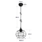 GloboStar® TALAH 203-0008 Vintage Κρεμαστό Φωτιστικό Σχοινί Μονόφωτο 1 x E27 IP20 Μαύρο Μέταλλο με Μπεζ Σχοινί - Μ14 x Π14 x Υ61.5cm