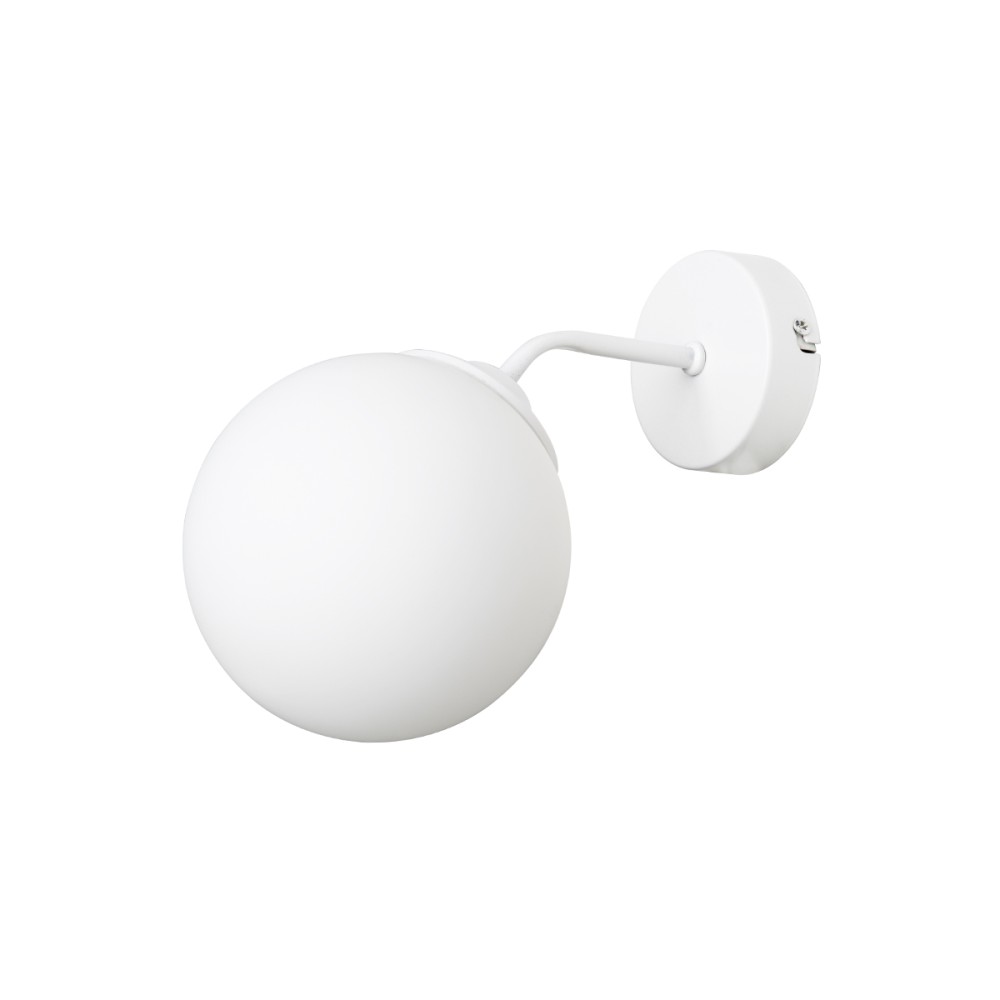 GloboStar® DALPH 203-0035 Vintage Επιτοίχιο Φωτιστικό Απλίκα Μονόφωτο 1 x E27 IP20 Λευκό Μέταλλο με Λευκό Γυαλί - M15 x Π18 x Υ22.5cm