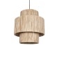 GloboStar® SALTO 203-0037 Boho Κρεμαστό Φωτιστικό Μονόφωτο 1 x E27 IP20 Μπέζ Ψάθα - M39 x Π39 x Υ80cm