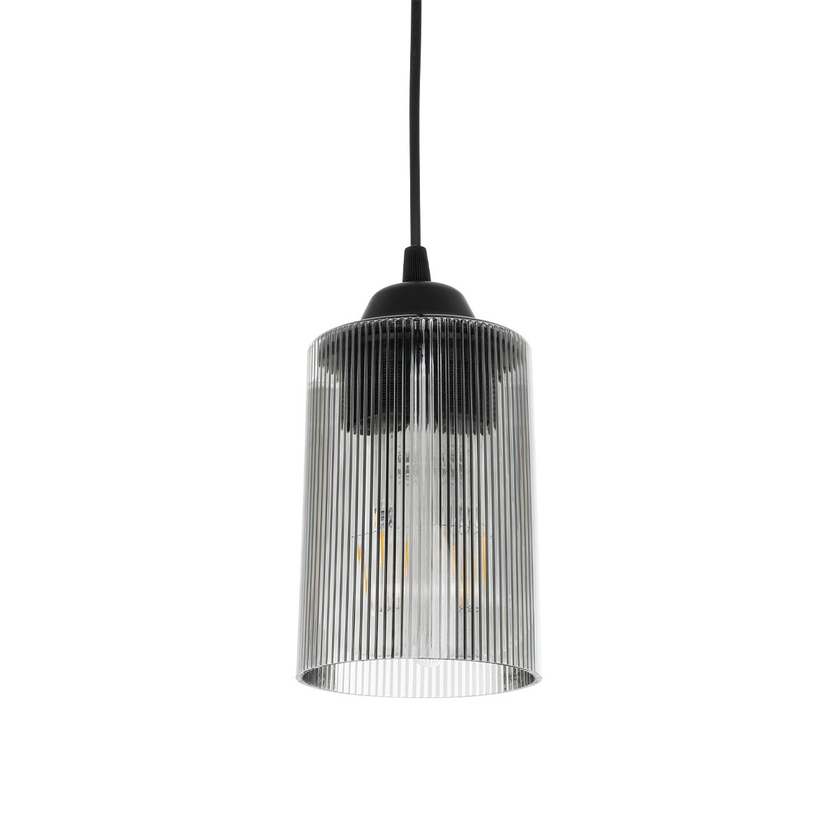 GloboStar® TORUS 203-0063 Μοντέρνο Κρεμαστό Φωτιστικό Καμπάνα Μονόφωτο 1 x E27 IP20 Μαύρο Πλαστικό - Μ10 x Π10 x Υ77cm