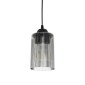 GloboStar® TORUS 203-0063 Μοντέρνο Κρεμαστό Φωτιστικό Καμπάνα Μονόφωτο 1 x E27 IP20 Μαύρο Πλαστικό - Μ10 x Π10 x Υ77cm