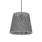 GloboStar® CONEY 203-0070 Μοντέρνο Κρεμαστό Φωτιστικό Καπέλο Μονόφωτο 1 x E27 IP20 Γκρι Διάτρητο  Ύφασμα - Μ26 x Π26 x Υ93cm