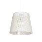 GloboStar® CONEY 203-0071 Μοντέρνο Κρεμαστό Φωτιστικό Καπέλο Μονόφωτο 1 x E27 IP20 Mπεζ Διάτρητο Ύφασμα - Μ26 x Π26 x Υ93cm
