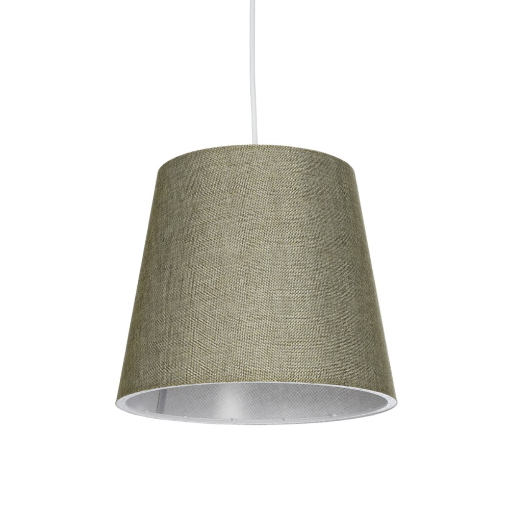 GloboStar® CONEY 203-0074 Μοντέρνο Κρεμαστό Φωτιστικό Καπέλο Μονόφωτο 1 x E27 IP20 Πράσινο Ύφασμα - Μ26 x Π26 x Υ25cm