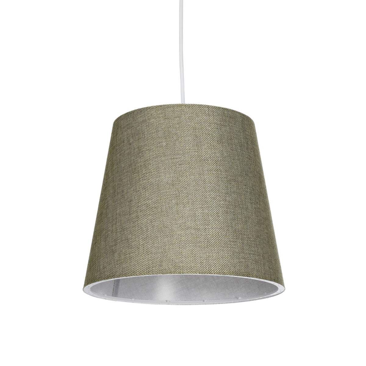 GloboStar® CONEY 203-0074 Μοντέρνο Κρεμαστό Φωτιστικό Καπέλο Μονόφωτο 1 x E27 IP20 Πράσινο Ύφασμα - Μ26 x Π26 x Υ93cm