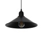 GloboStar® FONTE 203-0080 Μοντέρνο Κρεμαστό Φωτιστικό Καμπάνα Μονόφωτο 1 x E27 IP20 Μαύρο Πλαστικό - Μ25 x Π25 x Υ90cm