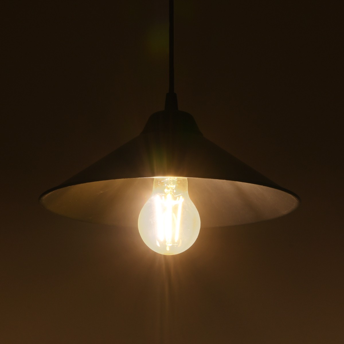 GloboStar® FONTE 203-0080 Μοντέρνο Κρεμαστό Φωτιστικό Καμπάνα Μονόφωτο 1 x E27 IP20 Μαύρο Πλαστικό - Μ25 x Π25 x Υ90cm
