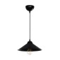 GloboStar® FONTE 203-0080 Μοντέρνο Κρεμαστό Φωτιστικό Καμπάνα Μονόφωτο 1 x E27 IP20 Μαύρο Πλαστικό - Μ25 x Π25 x Υ90cm