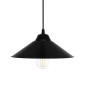 GloboStar® FONTE 203-0080 Μοντέρνο Κρεμαστό Φωτιστικό Καμπάνα Μονόφωτο 1 x E27 IP20 Μαύρο Πλαστικό - Μ25 x Π25 x Υ90cm