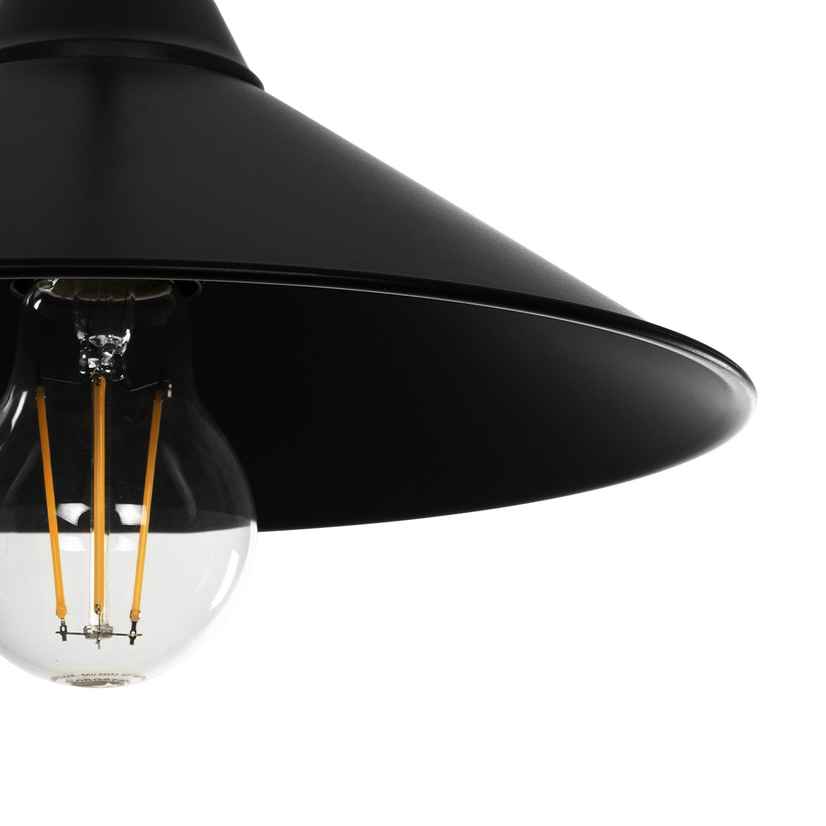 GloboStar® FONTE 203-0080 Μοντέρνο Κρεμαστό Φωτιστικό Καμπάνα Μονόφωτο 1 x E27 IP20 Μαύρο Πλαστικό - Μ25 x Π25 x Υ90cm