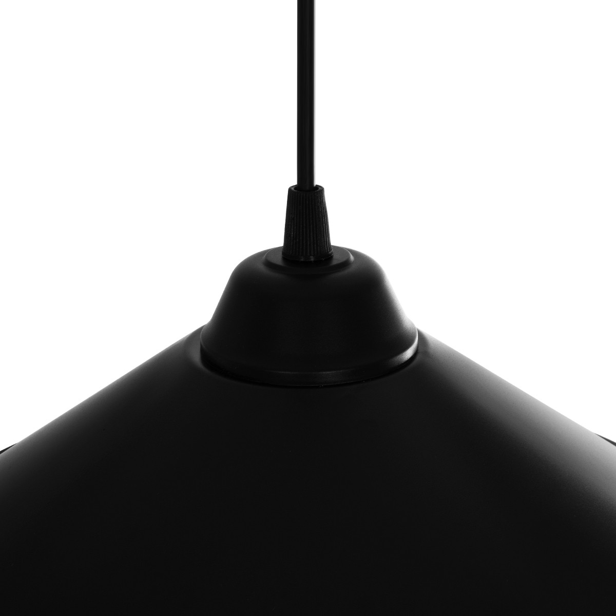 GloboStar® FONTE 203-0080 Μοντέρνο Κρεμαστό Φωτιστικό Καμπάνα Μονόφωτο 1 x E27 IP20 Μαύρο Πλαστικό - Μ25 x Π25 x Υ90cm
