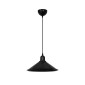 GloboStar® FONTE 203-0080 Μοντέρνο Κρεμαστό Φωτιστικό Καμπάνα Μονόφωτο 1 x E27 IP20 Μαύρο Πλαστικό - Μ25 x Π25 x Υ90cm