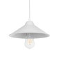 GloboStar® FONTE 203-0081 Μοντέρνο Κρεμαστό Φωτιστικό Καμπάνα Μονόφωτο 1 x E27 IP20 Λευκό Πλαστικό - Μ25 x Π25 x Υ90cm