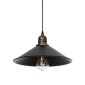 GloboStar® FERRO 203-0082 Μοντέρνο Κρεμαστό Φωτιστικό Καμπάνα Μονόφωτο 1 x E27 IP20 Μαύρο με Χρυσό Πλαστικό - Μ30 x Π30 x Υ90cm