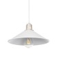 GloboStar® FERRO 203-0083 Μοντέρνο Κρεμαστό Φωτιστικό Καμπάνα Μονόφωτο 1 x E27 IP20 Λευκό με Χρυσό Πλαστικό - Μ30 x Π30 x Υ90cm