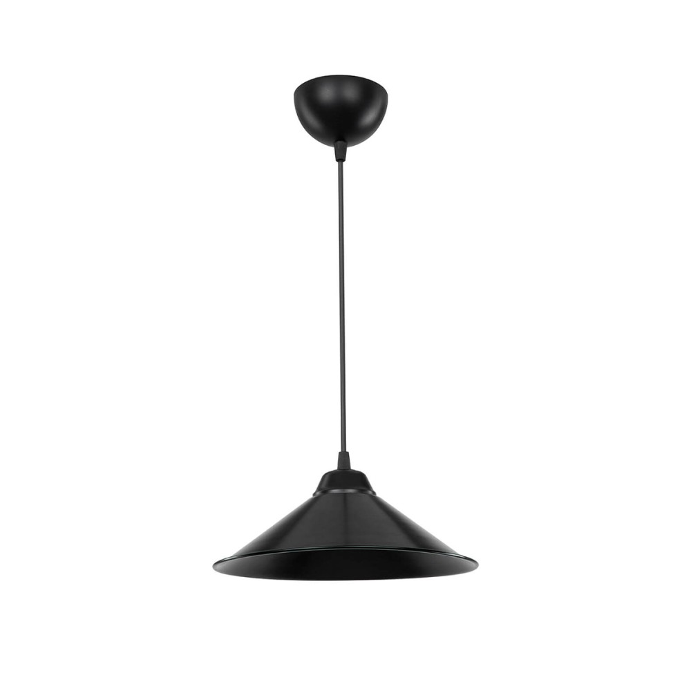 GloboStar® FERRO 203-0084 Μοντέρνο Κρεμαστό Φωτιστικό Καμπάνα Μονόφωτο 1 x E27 IP20 Μαύρο Πλαστικό - Μ30 x Π30 x Υ90cm