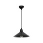 GloboStar® FERRO 203-0084 Μοντέρνο Κρεμαστό Φωτιστικό Καμπάνα Μονόφωτο 1 x E27 IP20 Μαύρο Πλαστικό - Μ30 x Π30 x Υ90cm