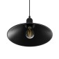 GloboStar® FERRO 203-0084 Μοντέρνο Κρεμαστό Φωτιστικό Καμπάνα Μονόφωτο 1 x E27 IP20 Μαύρο Πλαστικό - Μ30 x Π30 x Υ90cm