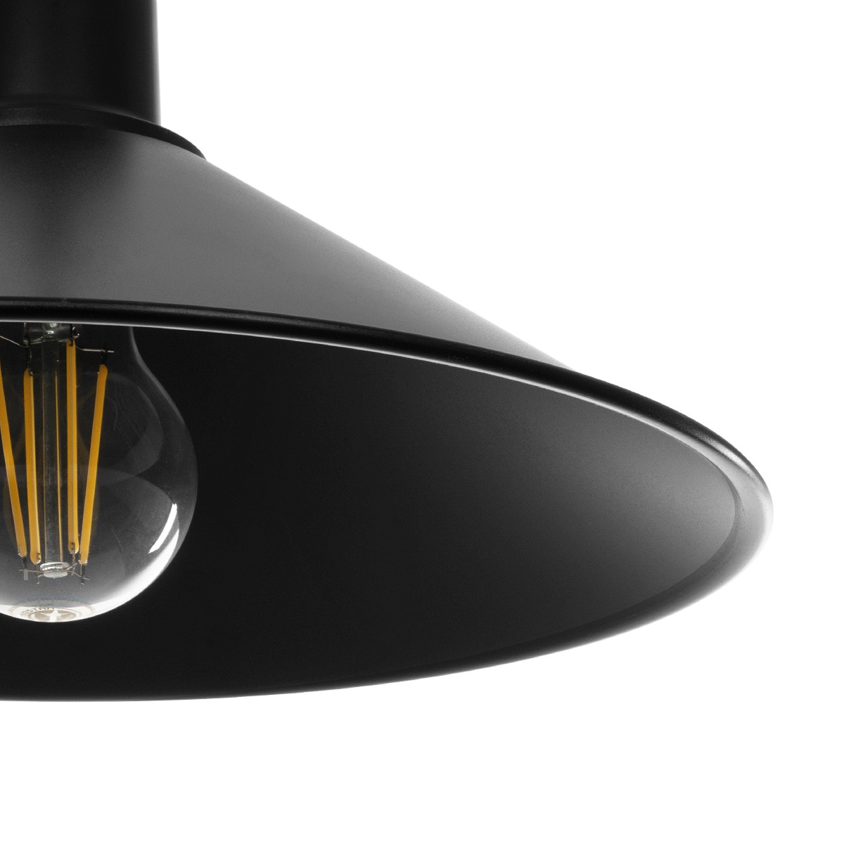 GloboStar® FERRO 203-0084 Μοντέρνο Κρεμαστό Φωτιστικό Καμπάνα Μονόφωτο 1 x E27 IP20 Μαύρο Πλαστικό - Μ30 x Π30 x Υ90cm