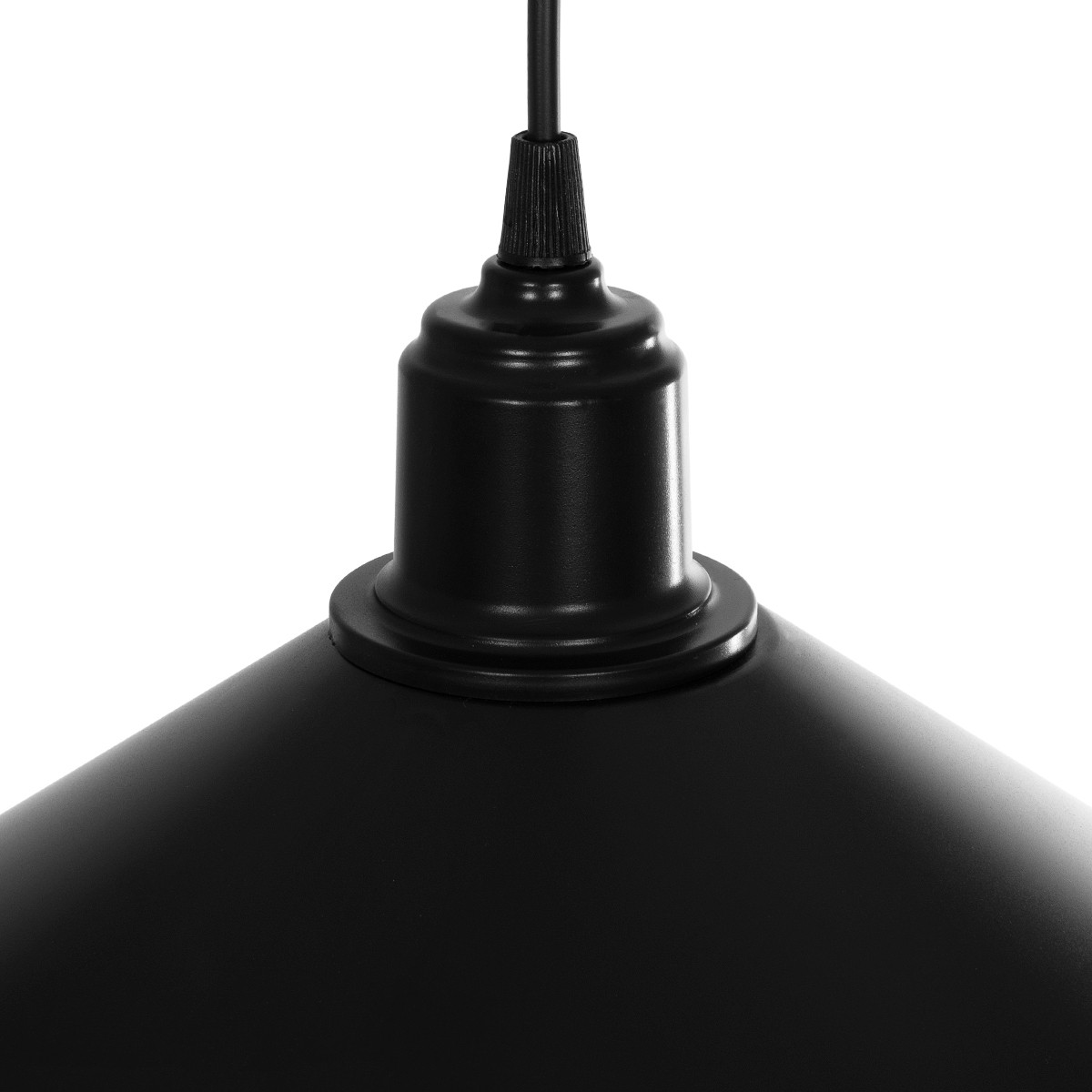 GloboStar® FERRO 203-0084 Μοντέρνο Κρεμαστό Φωτιστικό Καμπάνα Μονόφωτο 1 x E27 IP20 Μαύρο Πλαστικό - Μ30 x Π30 x Υ90cm