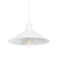 GloboStar® FERRO 203-0085 Μοντέρνο Κρεμαστό Φωτιστικό Καμπάνα Μονόφωτο 1 x E27 IP20 Λευκό Πλαστικό - Μ30 x Π30 x Υ90cm