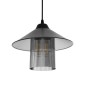 GloboStar® Promo 203-0089 Μοντέρνο Κρεμαστό Φωτιστικό Καμπάνα Μονόφωτο 1 x E27 IP20 Μαύρο Πλαστικό - Μ25.5 x Π25.5 x Υ90cm