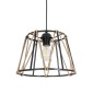 GloboStar® JUTE 203-0090 Μοντέρνο Κρεμαστό Φωτιστικό Σχοινί Μονόφωτο 1 x E27 IP20 Μαύρο Μεταλλό με Μπεζ Σχοινί - Μ30 x Π30 x Υ75cm