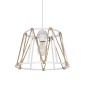 GloboStar® JUTE 203-0091 Μοντέρνο Κρεμαστό Φωτιστικό Σχοινί Μονόφωτο 1 x E27 IP20 Λευκό Μεταλλό με Μπεζ Σχοινί- Μ30 x Π30 x Υ75cm