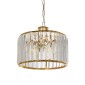 GloboStar® GLAMOROUS 203-0094 Κρύσταλλο Κρεμαστό Φωτιστικό Κρύσταλλα Τρίφωτο 3 x E27 IP20 Χρυσό Μεταλλό με Κρύσταλλο - Μ30 x Π30 x Υ45cm